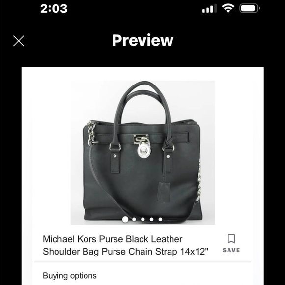 MICHAEL Michael Kors Handbags - MICHAEL KORS HAMILTON BAG LEATHER DROP CHAIN STRAPS ,SILVER  MK BRILLIANT LOCK